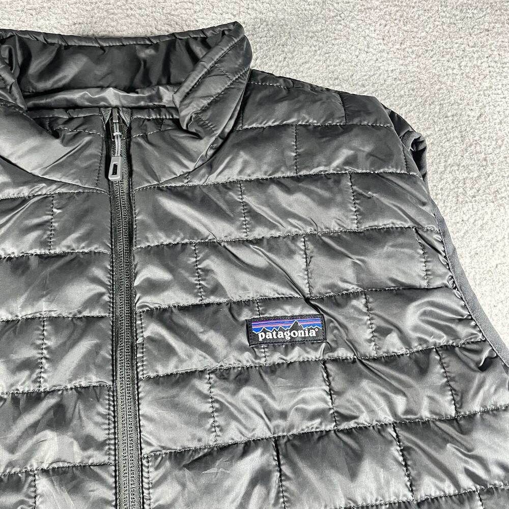 Patagonia Nano Puff Vest Mens L Gray Puffer Primaloft Insulated Packable Zip - Picture 13 of 16